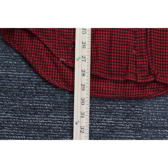 VTG Northcrest Mens Medium Red Check Flannel Longs Sleeve Button Up - Picture 8 of 12
